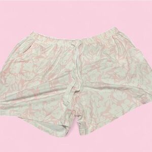 Born Light Pink and White Lounge Shorts
